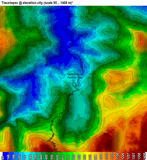 Tlacotepec elevation map