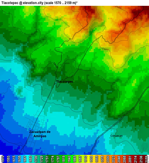 Tlacotepec elevation map