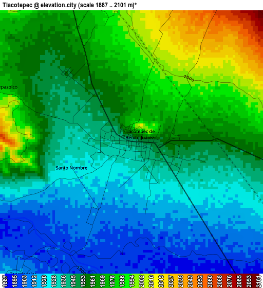 Tlacotepec elevation map