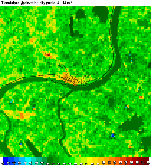 Tlacotalpan elevation map