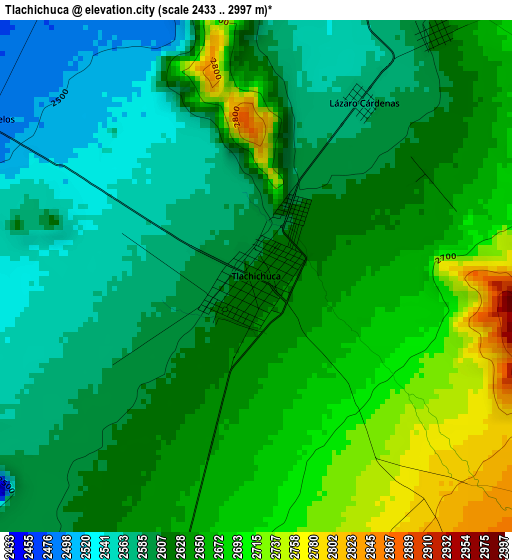 Tlachichuca elevation map