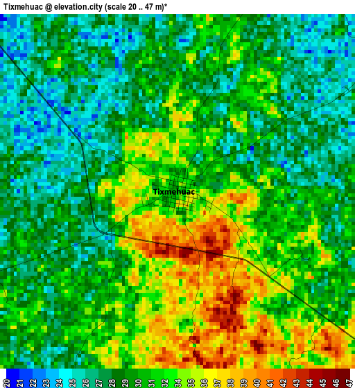 Tixmehuac elevation map