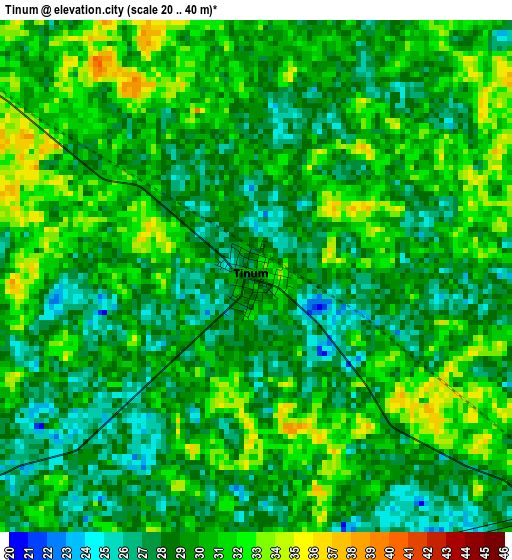 Tinum elevation map