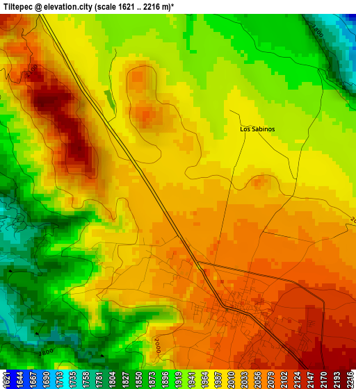 Tiltepec elevation map