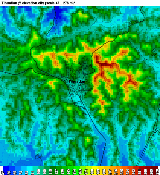 Tihuatlan elevation map