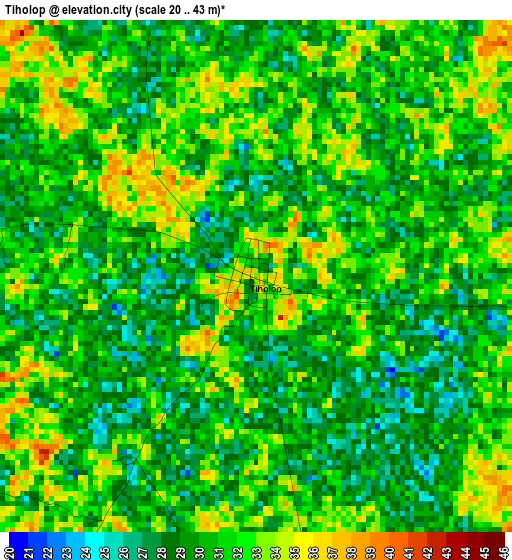 Tiholop elevation map