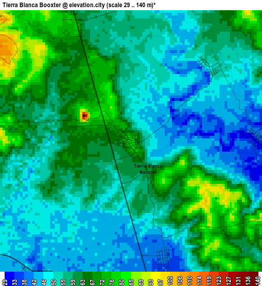 Tierra Blanca Booxter elevation map