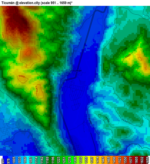 Ticumán elevation map