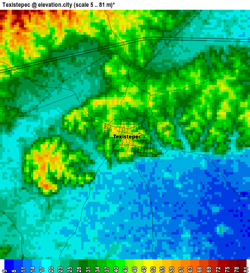 Texistepec elevation map