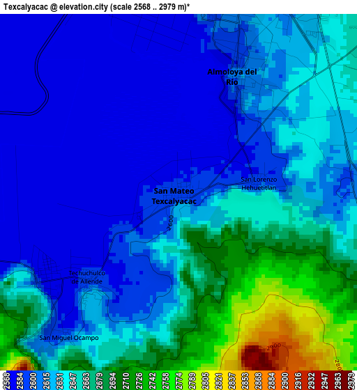 Texcalyacac elevation map