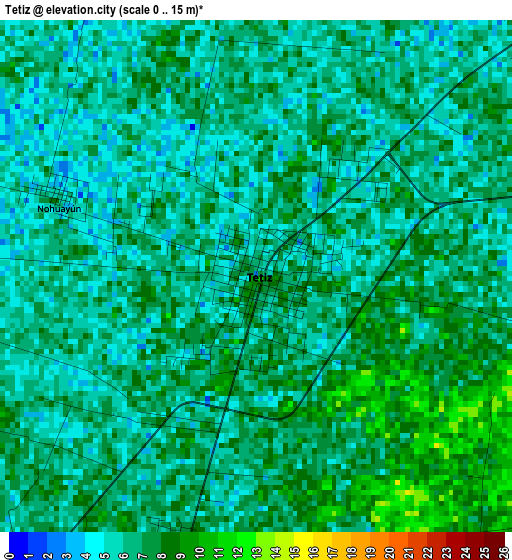 Tetiz elevation map