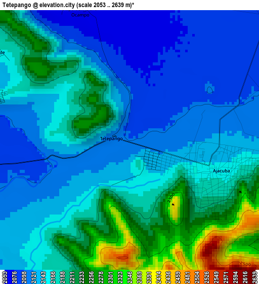 Tetepango elevation map