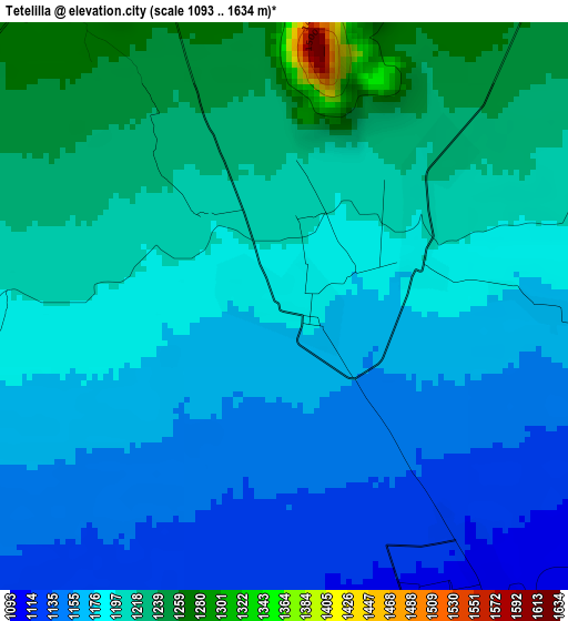 Tetelilla elevation map