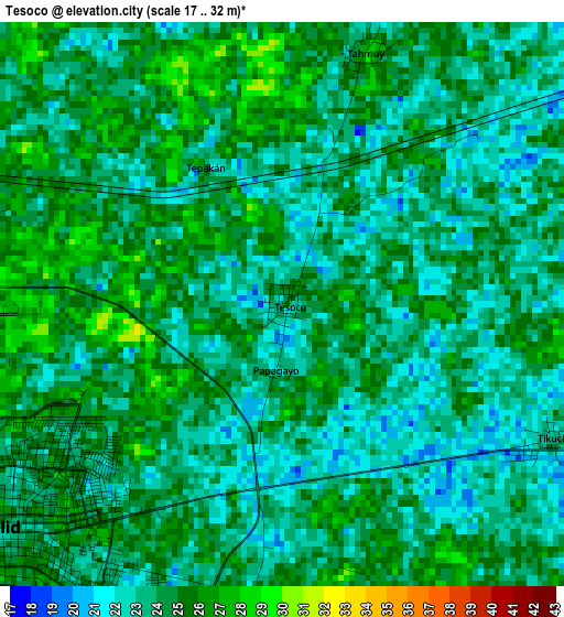 Tesoco elevation map