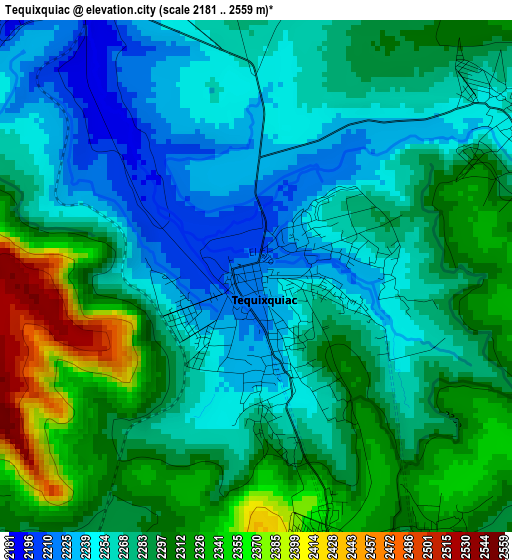 Tequixquiac elevation map