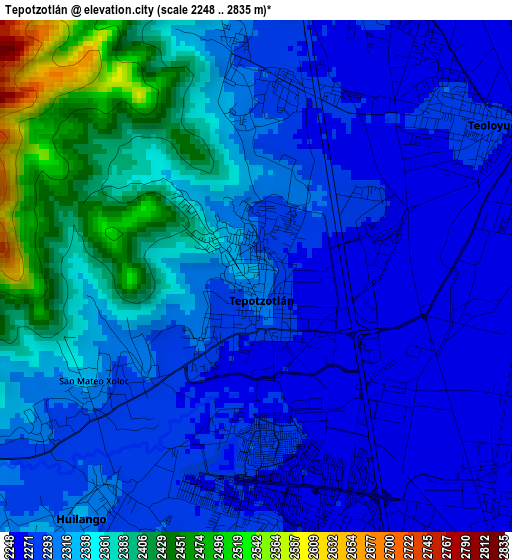 Tepotzotlán elevation map