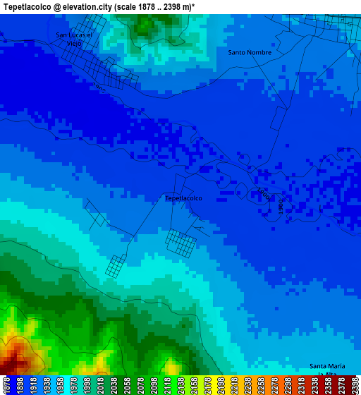 Tepetlacolco elevation map