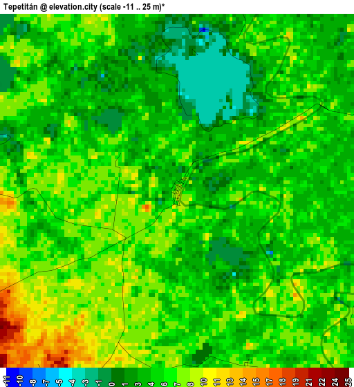 Tepetitán elevation map