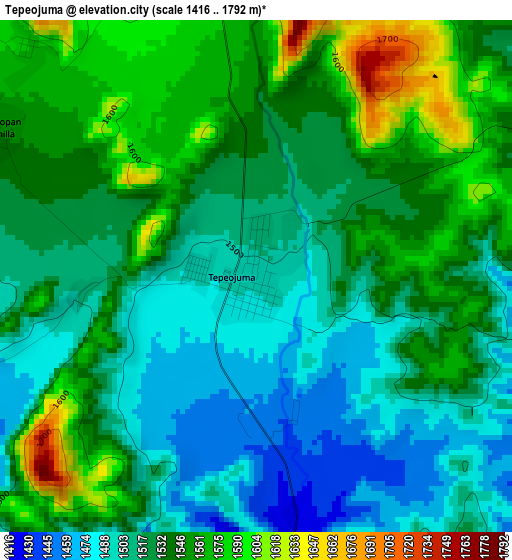 Tepeojuma elevation map