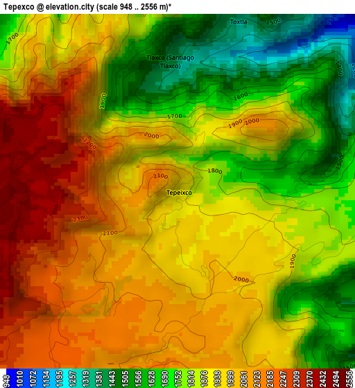 Tepexco elevation map