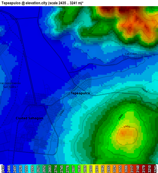 Tepeapulco elevation map