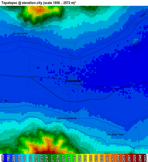 Tepatepec elevation map