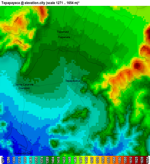 Tepapayeca elevation map