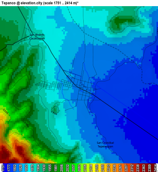 Tepanco elevation map