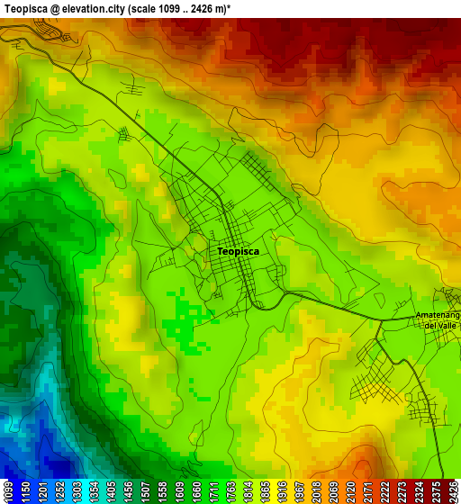 Teopisca elevation map