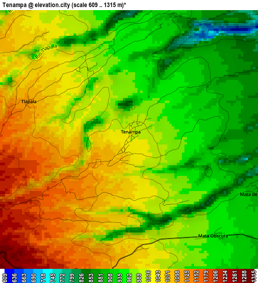 Tenampa elevation map