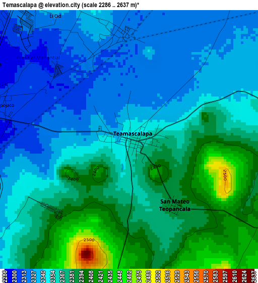 Temascalapa elevation map