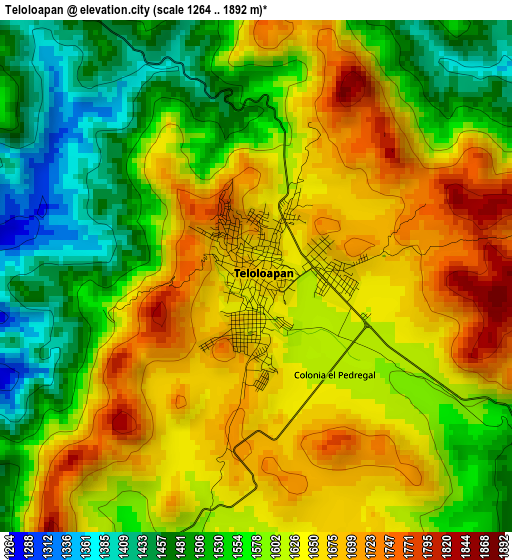 Teloloapan elevation map