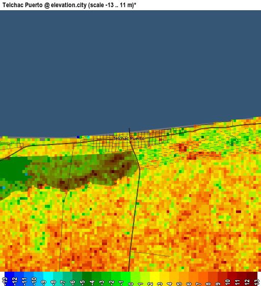 Telchac Puerto elevation map