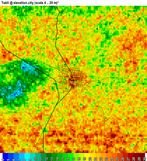 Tekit elevation map