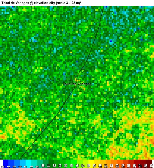 Tekal de Venegas elevation map