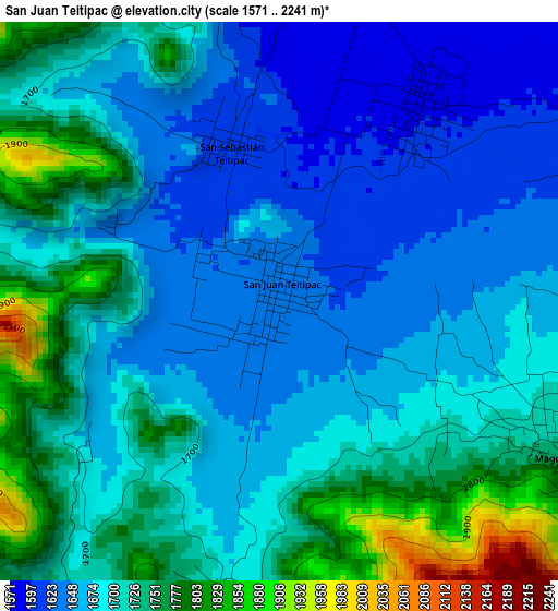 San Juan Teitipac elevation map