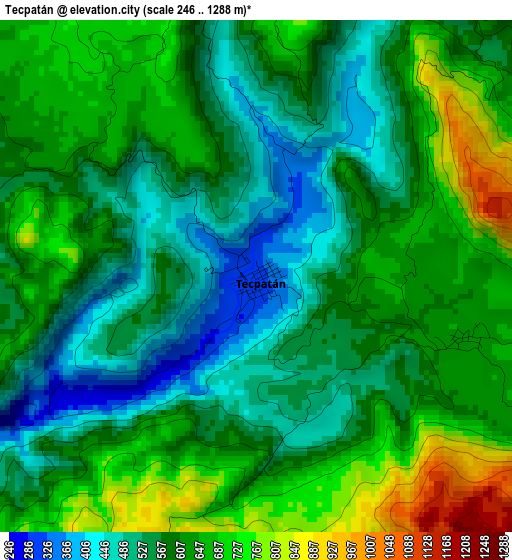 Tecpatán elevation map