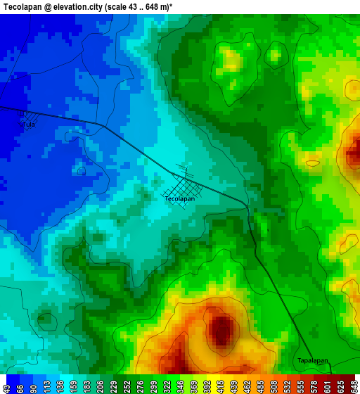 Tecolapan elevation map