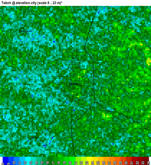 Tekoh elevation map
