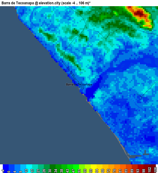 Barra de Tecoanapa elevation map