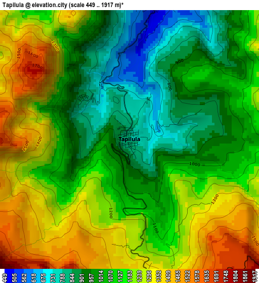 Tapilula elevation map