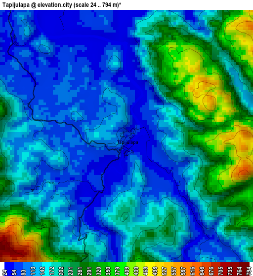 Tapijulapa elevation map