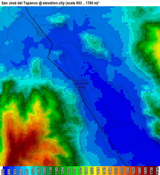 San José del Tapanco elevation map