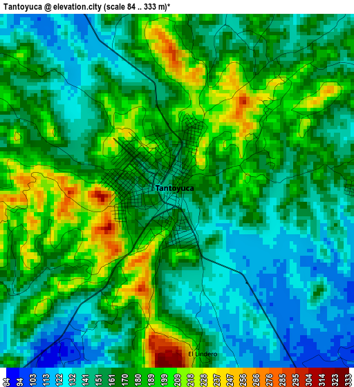 Tantoyuca elevation map