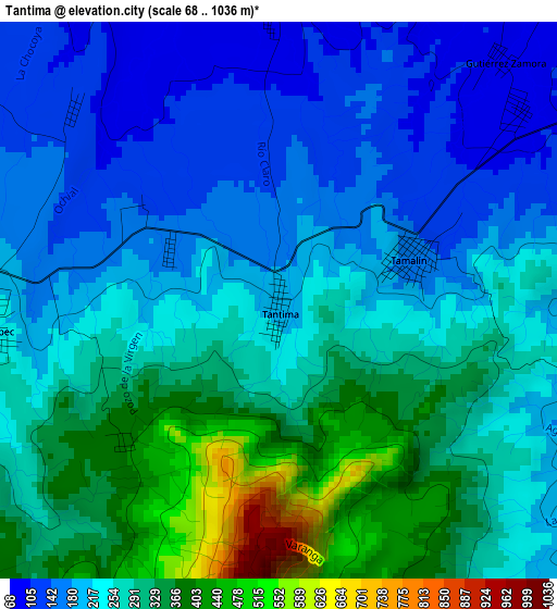 Tantima elevation map