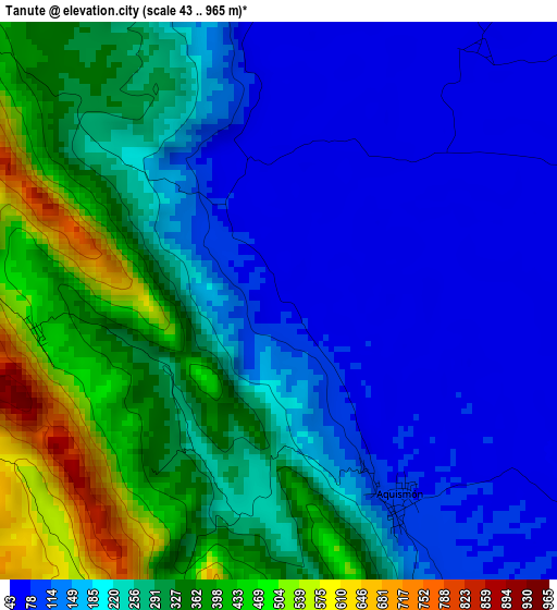 Tanute elevation map