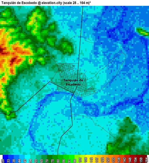 Tanquián de Escobedo elevation map