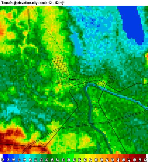 Tamuín elevation map