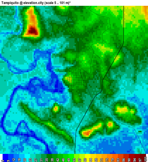 Tampiquito elevation map