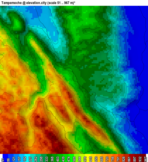 Tampemoche elevation map